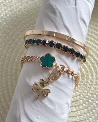 Apyrankės, apyrankių komplektas, papuošalai, papuošalų komplektas, aukso spalvos papuošalai