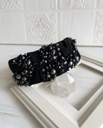 Lankelis plaukams su perlais, vestuvinis lankelis, vestuviniai papuošalai, siuvinėtas lankelis