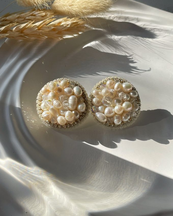 Swarovski auskarai, perlų auskarai, auksiniai auskarai