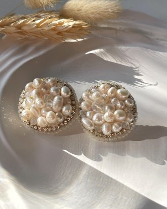 Swarovski auskarai, perlų auskarai, auksiniai auskarai