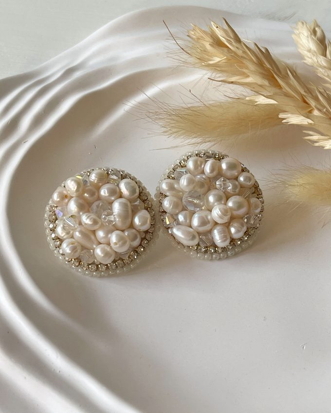 Swarovski auskarai, perlų auskarai, auksiniai auskarai