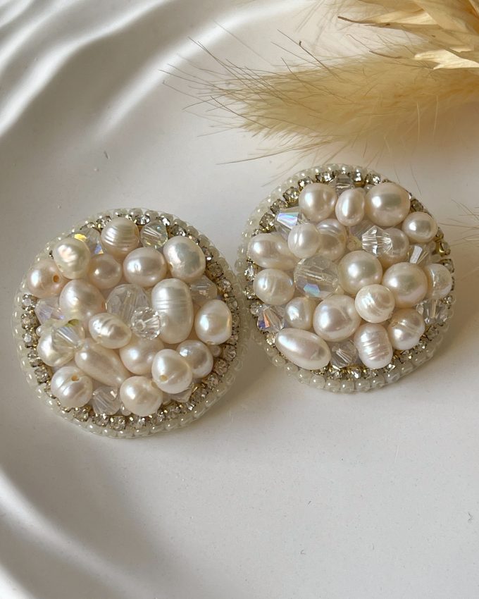 Swarovski auskarai, perlų auskarai, auksiniai auskarai