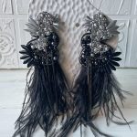 Swarovski auskarai, perlų auskarai, juodi auskarai