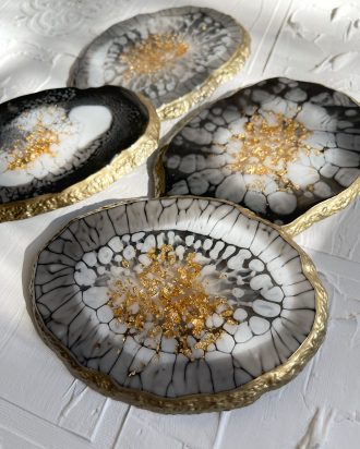 Padėkliukai, juodas interjeras, juodai auksiniai, namų dekoras, interjero akcentai, dovana jai, dovana, dovanos moterims